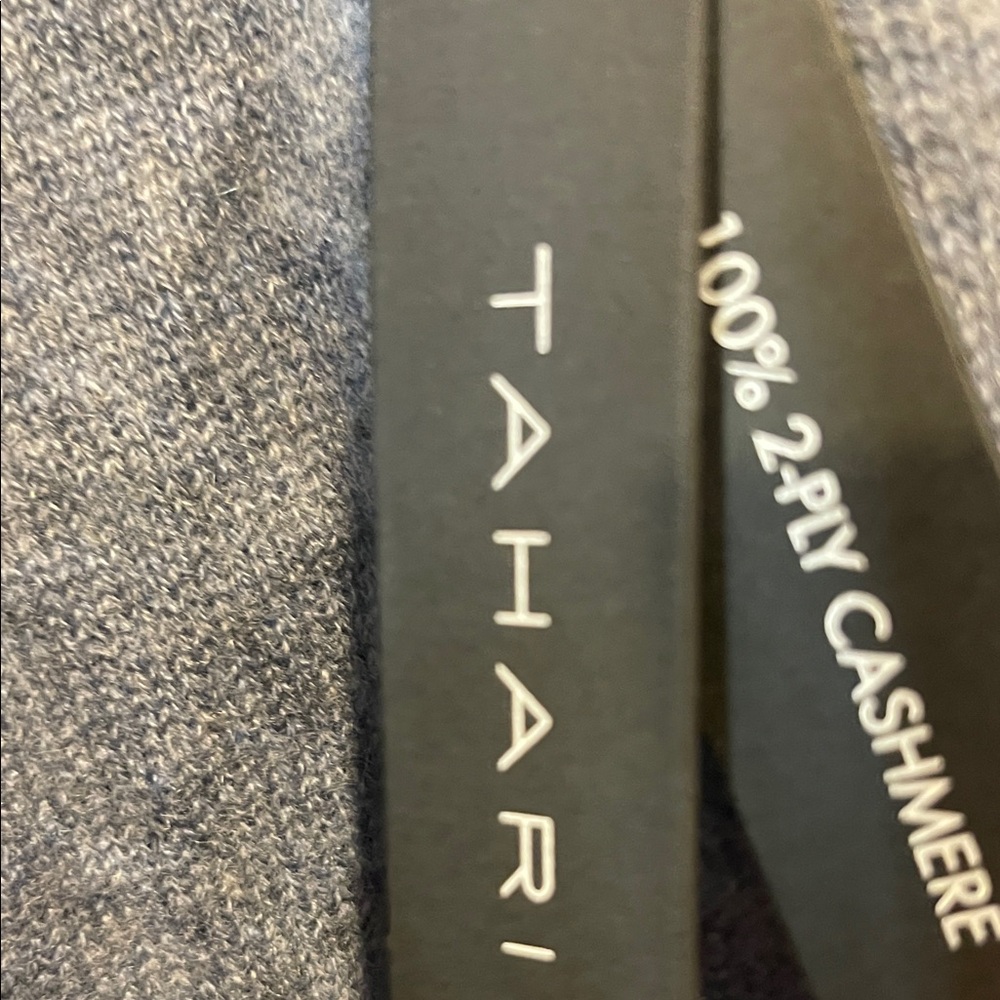 Tahari Women's Gray Cashmere Open-Front Cardigan - Picture 3 of 4